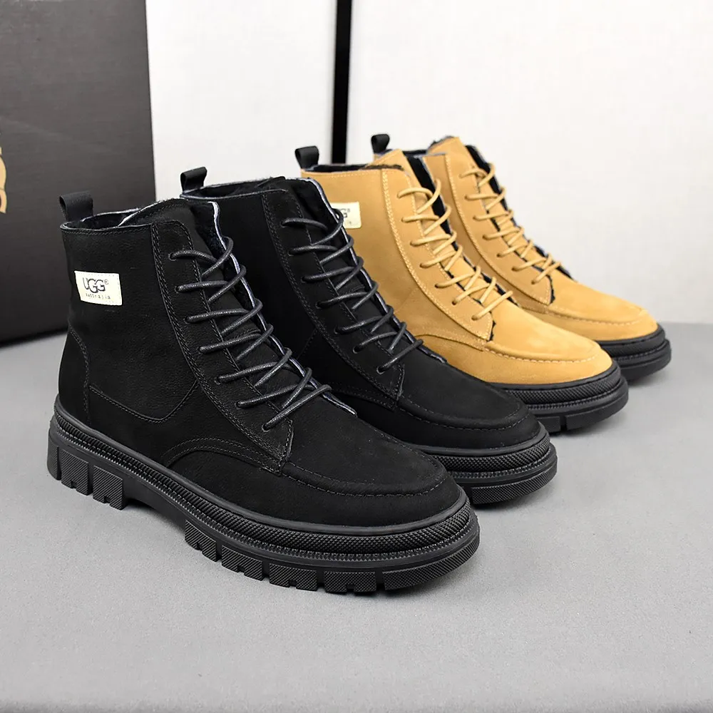 PP520👟👟👟【ugg】The upper is made of waterproof nubuck, real wool lining, and non-slip rubber sole. Warm and comfortable, a must-have in winter! Men's size 38-44 (custom-made size 45 is non-refundable).